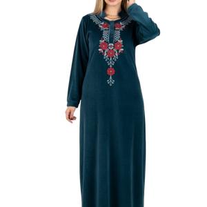 Winter Embroidered Maxi Abaya – Soft & Elegant Warm Fabric