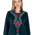 Winter Embroidered Maxi Abaya – Soft & Elegant Warm Fabric