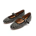 Suede studded Ballerina
