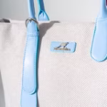 Tote Bag with Contrast Handle - BLUE