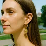 Artistic Gold Stainless Steel Earrings EA-30
