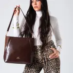 Minimal Shape Shoulder Bag-brown