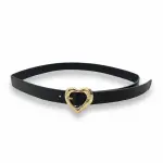 Leather Belt with Gold Heart Buckle BT-7