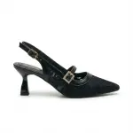 Lace Heeled Slingback Sandal C-118