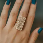 Woven Statement Ring Stainless Steel Pure RI-21