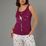 Printed Cotton Tank Top & Hot Shorts Set