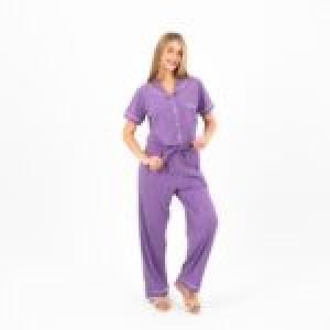 Elegant Buttoned Cotton Pajama Set