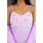 Elegant Lavender Nightdress with Robe