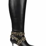 Boots with Decorative Ankle Straps Elegant Knee-High R-60