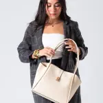 Minimalist Top-Handle Bag-beige