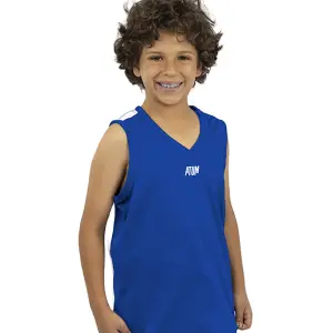 Basic Vneck Blue Tank Top