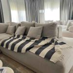 Noir Stripe Fringe couch cover