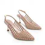 Crystal Embellished Mesh Heels C-89