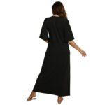 Navy Blue Embroidered Maxi Dress