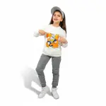 White Sweatshirt with Sequin Orange Donald 🧡🦆