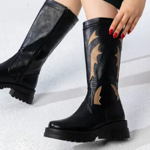 boot with a bold design mid heels B-42