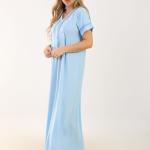 Elegant Cotton Dress with Embroidery – Relaxed & Stylish