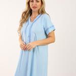 Elegant Cotton Dress with Embroidery – Relaxed & Stylish