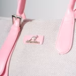 Tote Bag with Contrast Handle - PINK