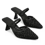 Elegant Embellished Mesh Heels C-83