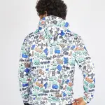 Allover Printed White Hoodie