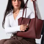 Minimalist Top-Handle Bag-marron