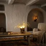 Handmade Rustic Wood Fiber Optic Lamp – Boho Ambient Table Light