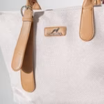 Tote Bag with Contrast Handle - cafe