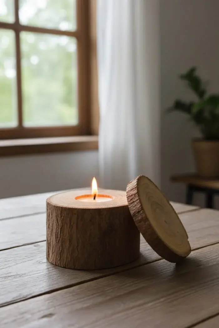 Natural Wooden Candle Holder – A Warm Touch of Nature for Elegant Spaces
