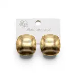Ribbed Domed Stud Earrings EA-216