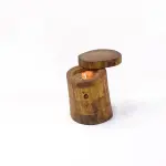 Handmade Natural Candle Natural Wooden Container with Hinged Lid – Handcrafted Elegant Design