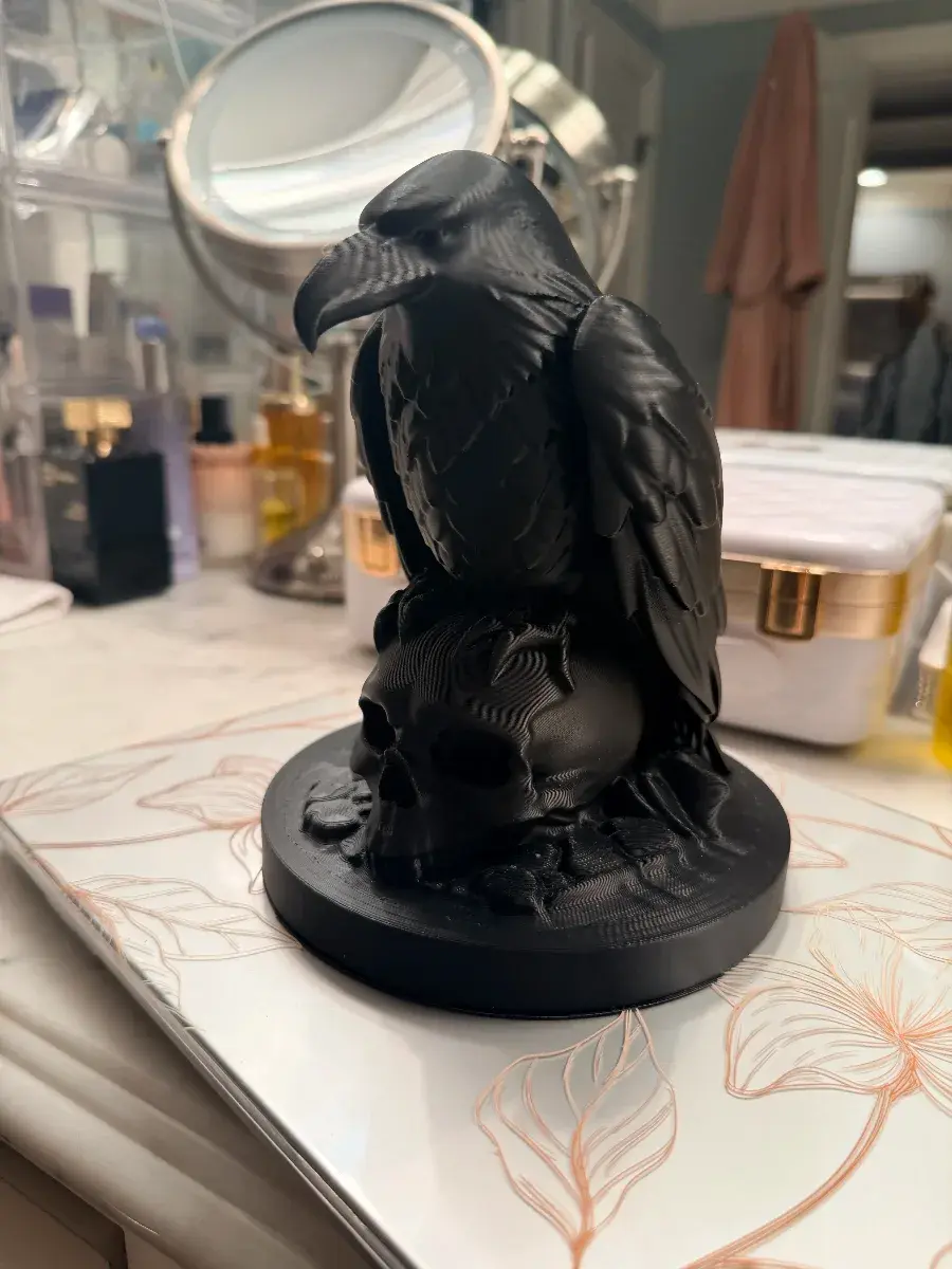 Eternal Sentinel: Meditating Raven | Desktop Ornament