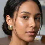 Ribbed Domed Stud Earrings EA-216