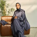 MYSTIC GREY SATIN DRESS ISDAL