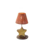 Handmade Boho Wooden Star Table Lamp with Macrame Shade