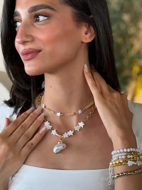 Starry Pearl Statement Necklace