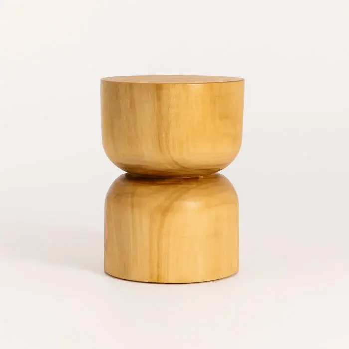 Unique Hand-Turned Wood Stool – Organic Modern Decor