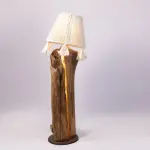 Artisan Wooden Lamp with Woven Macramé Shade – Organic Modern Design