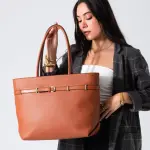 Classic Belt Detail Tote-camel