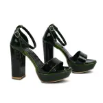 Elegant Glossy Block Heel Sandals C-129