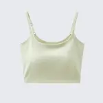 Seamless Cooling Crop Camisole Built-in Bra Padded Top