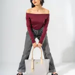Tote Bag with Contrast Handle - BLACK