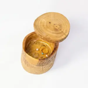 Handmade Wooden Jewelry Box with Artistic Resin Design – Unique Piece