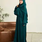 MIDNIGHT GREEN SATIN DRESS ISDAL