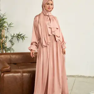 BLUSH PINK SATIN DRESS ISDAL