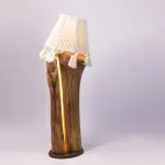 Artisan Wooden Lamp with Woven Macramé Shade – Organic Modern Design