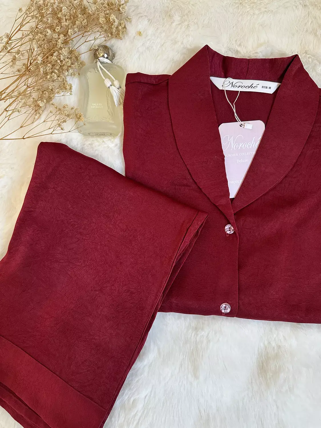 Ruby Crinkled Marble Effect pjs