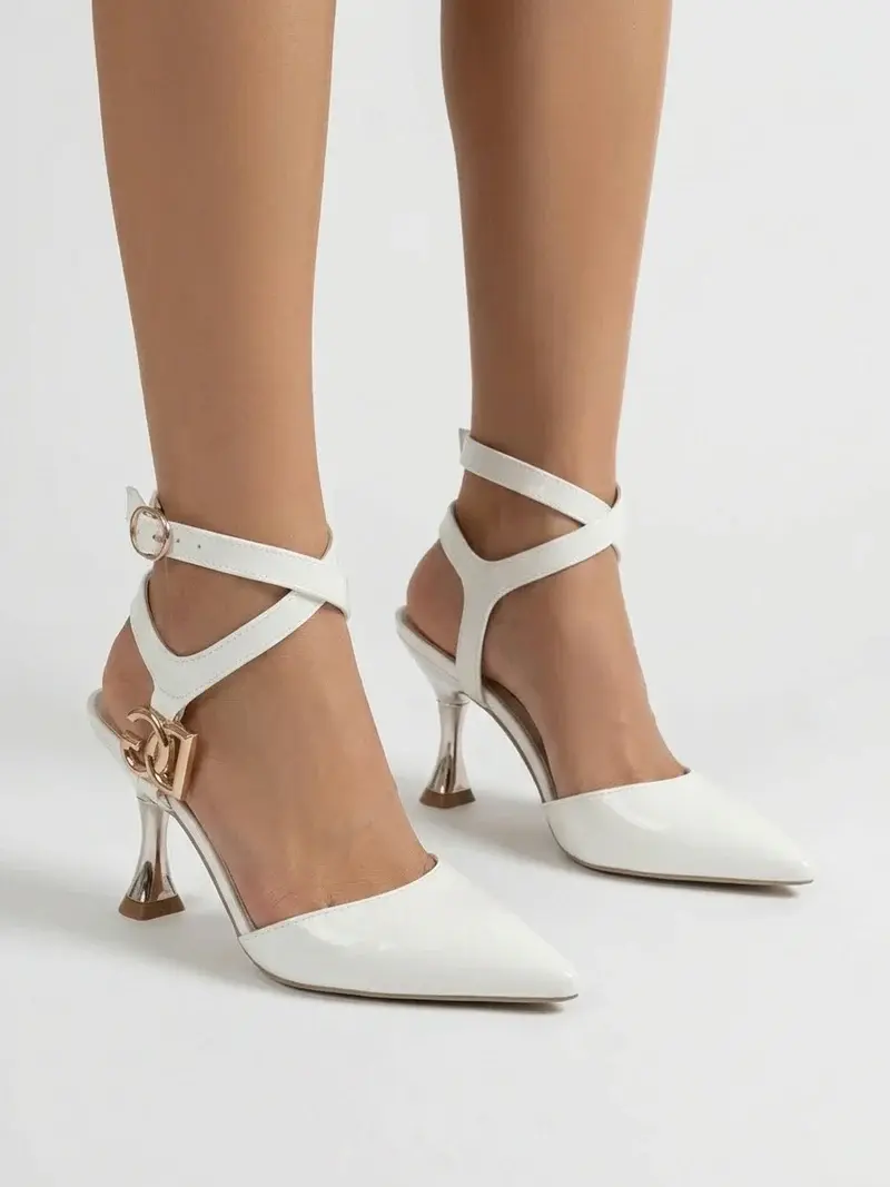 Elegant Heels with Gold Buckle Detail C-86