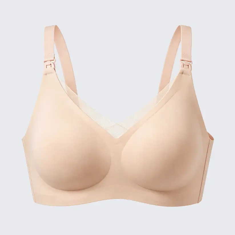 Seamless Front Clip Nursing Bra Wirefree Anti-Sagging Maternity Bralette