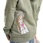 Olive green tie dye Hoodie with "Sweet girl" Print